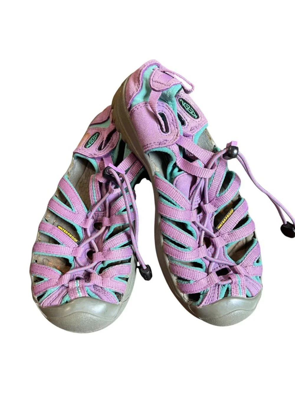 KEEN‎ Whisper Sandals Big Girls Size 2 Purple Waterproof Camping Hiking Outdoors